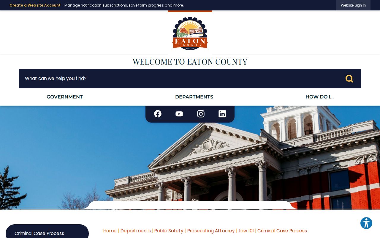 Eaton County criminal case process page