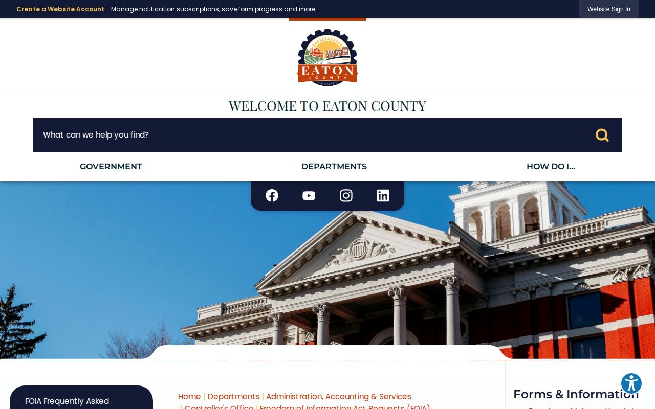 Eaton County Sheriff FOIA request page
